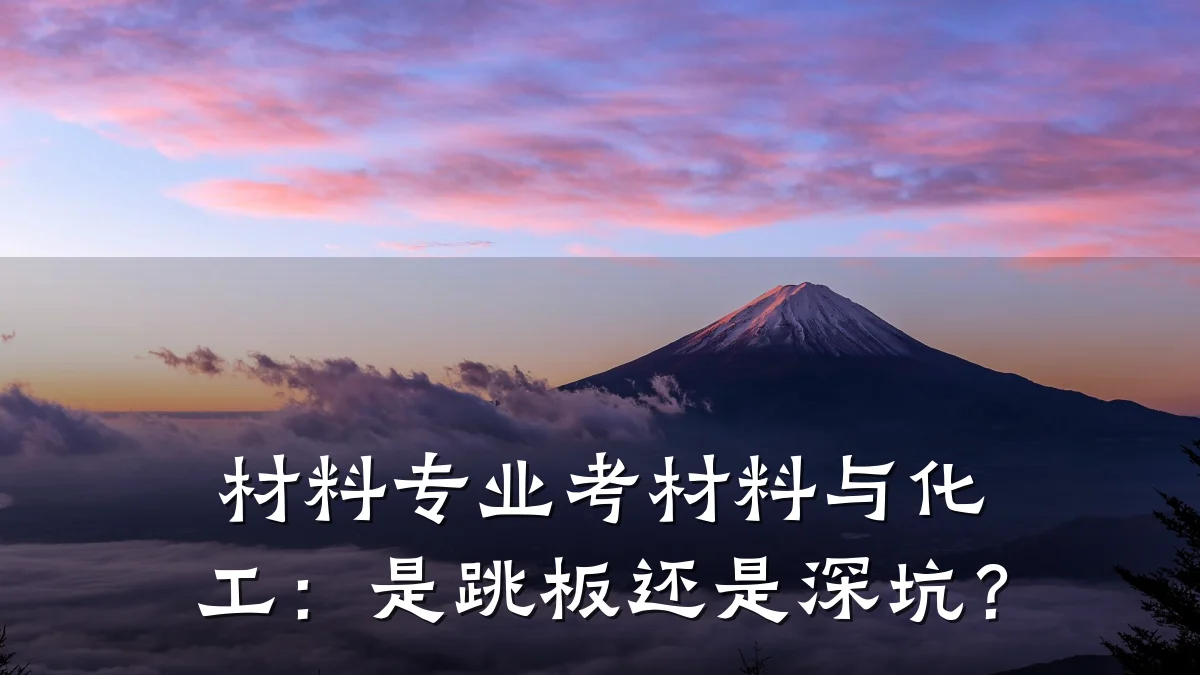 材料专业考材料与化工:是跳板还是深坑?