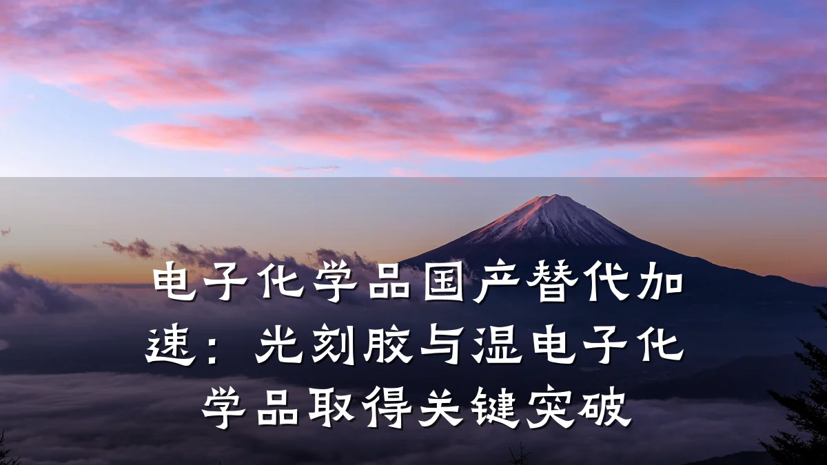 电子化学品国产替代加速：光刻胶与湿电子化学品取得关键突破