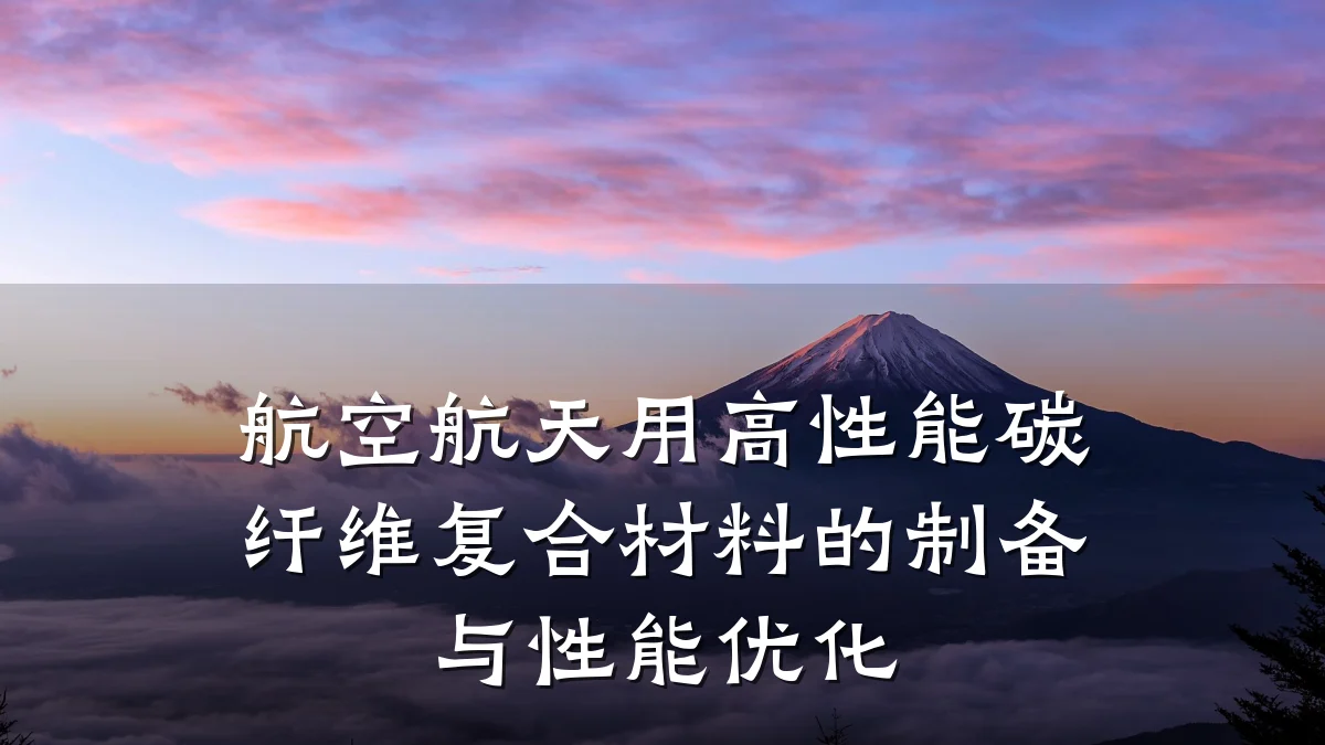 航空航天用高性能碳纤维复合材料的制备与性能优化