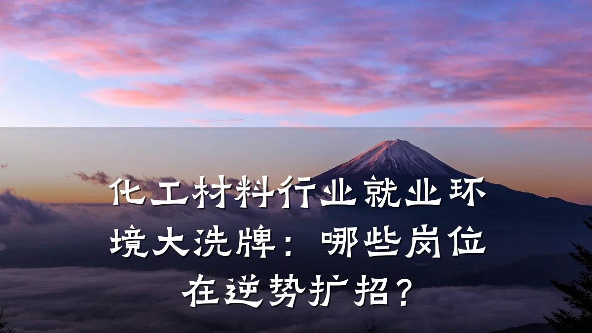 化工材料行业就业环境大洗牌：哪些岗位在逆势扩招？