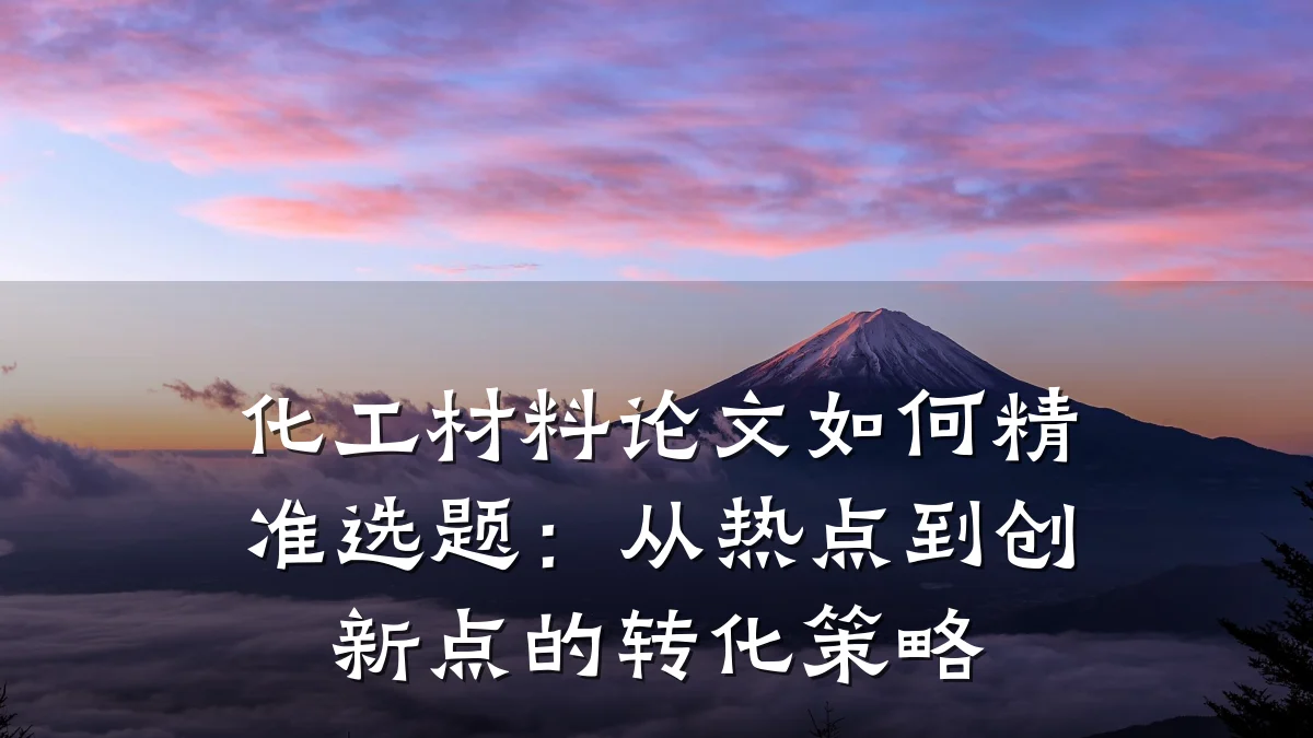 化工材料论文如何精准选题：从热点到创新点的转化策略