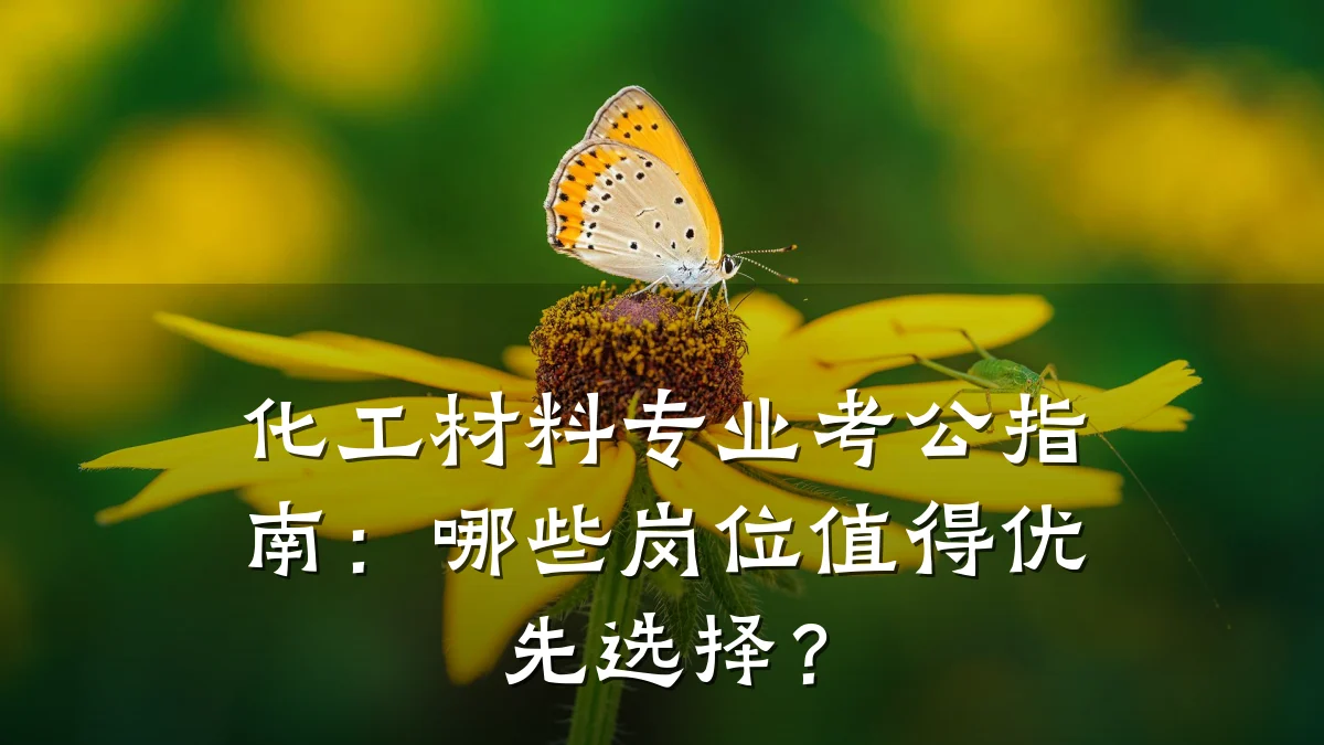 化工材料专业考公指南：哪些岗位值得优先选择？