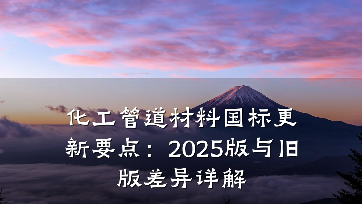 化工管道材料国标更新要点：2025版与旧版差异详解