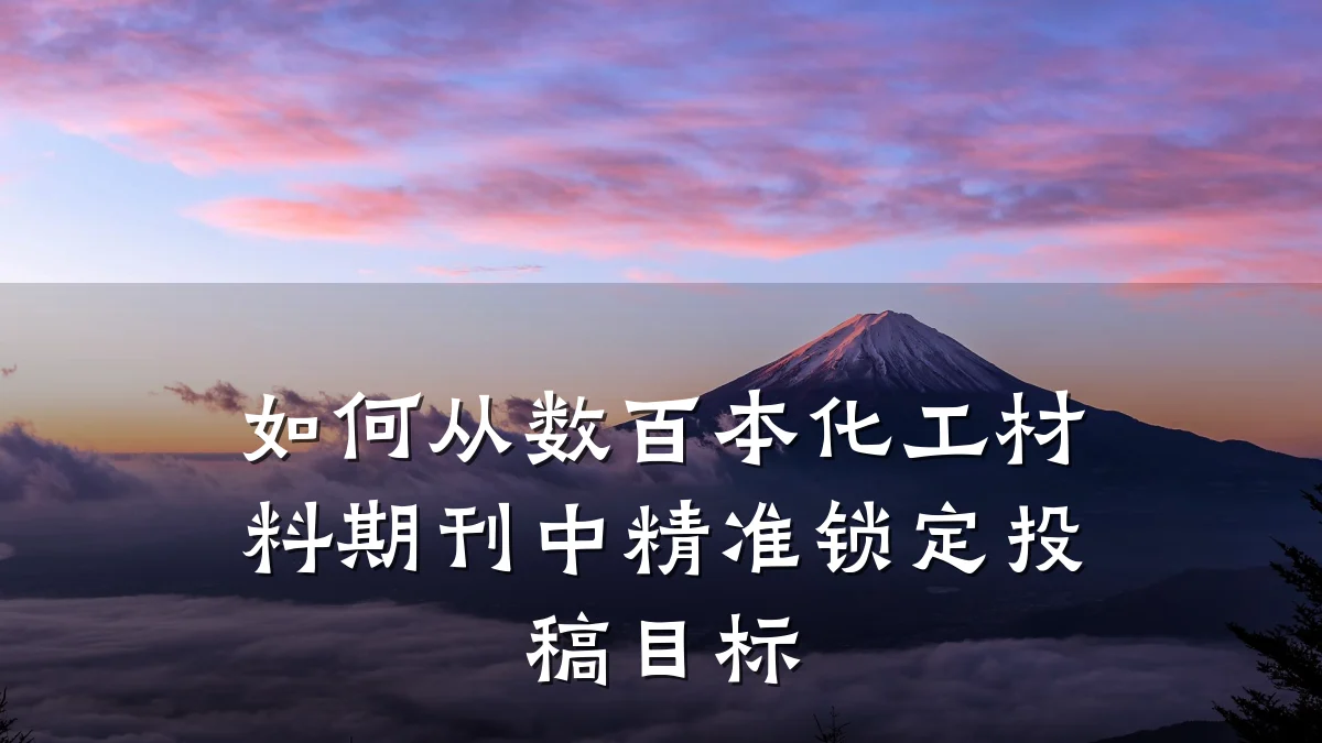 如何从数百本化工材料期刊中精准锁定投稿目标