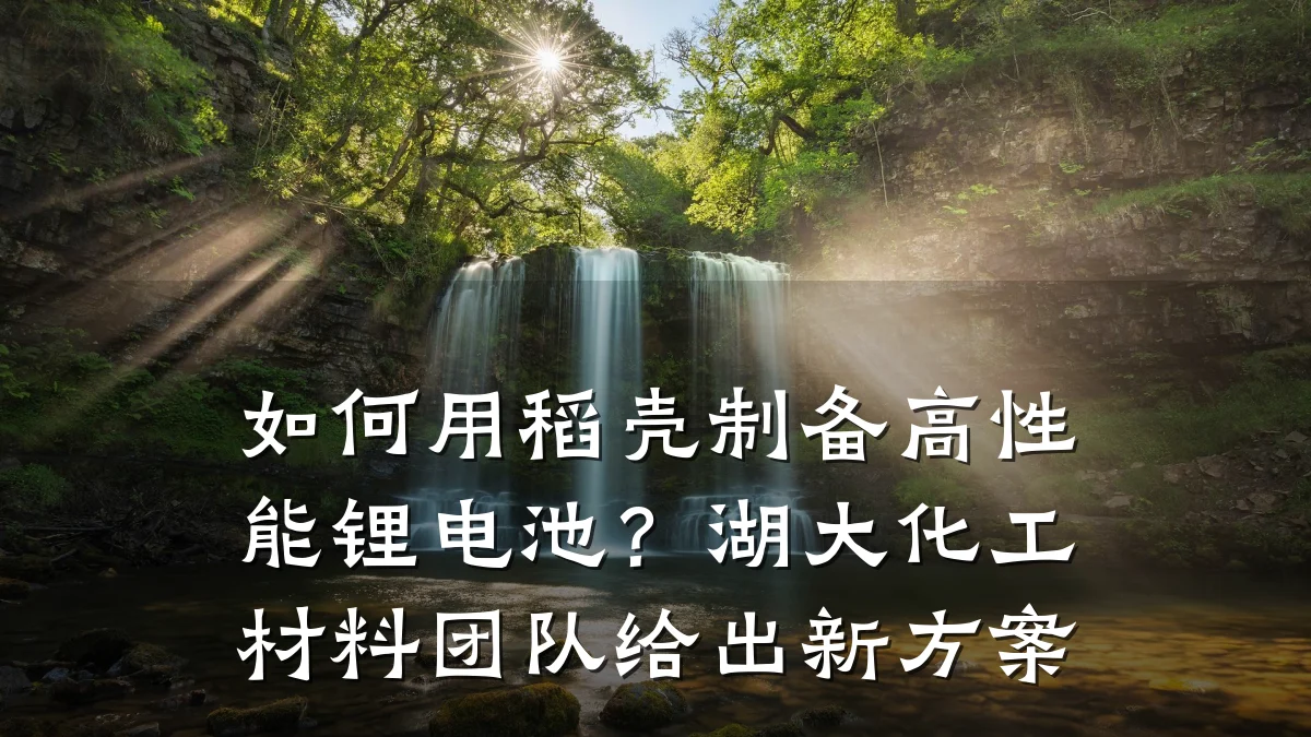 如何用稻壳制备高性能锂电池？湖大化工材料团队给出新方案