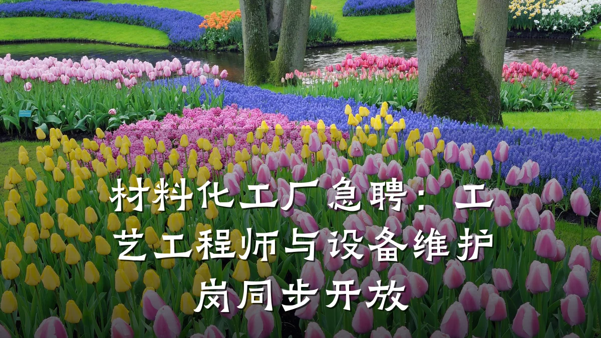 材料化工厂急聘：工艺工程师与设备维护岗同步开放