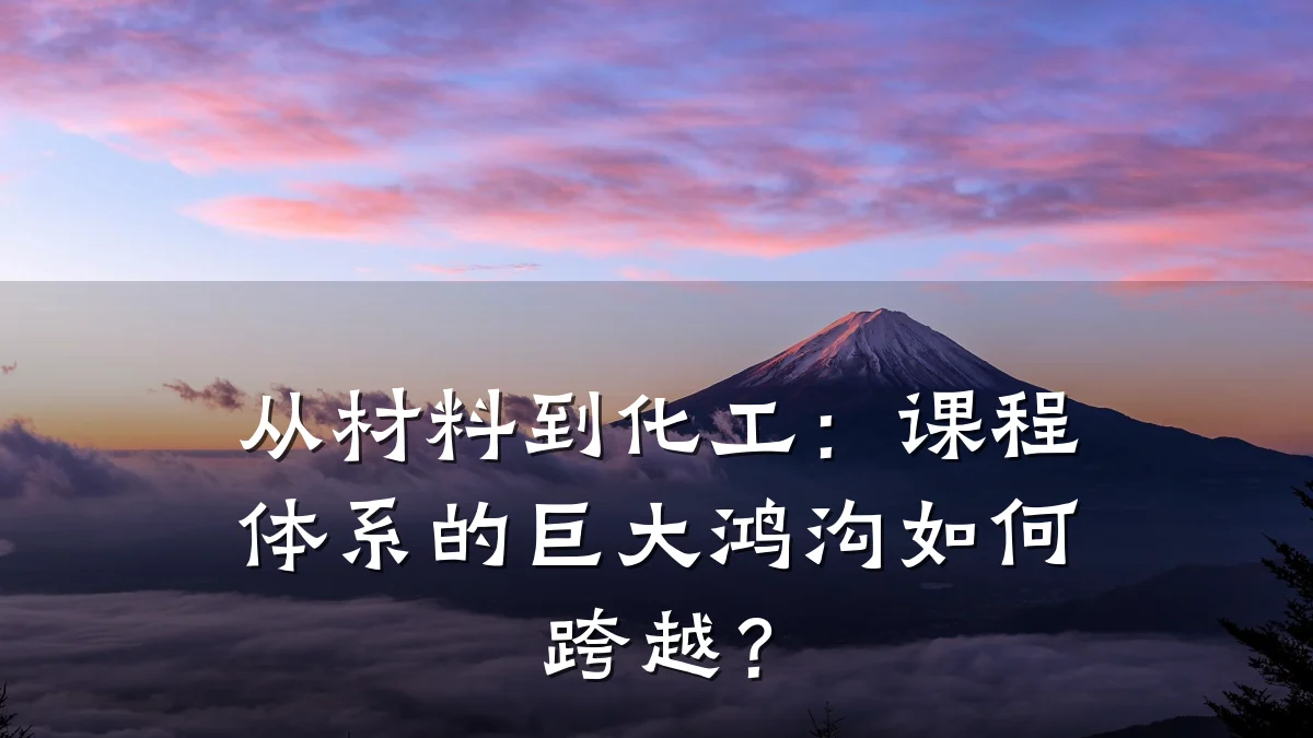 从材料到化工：课程体系的巨大鸿沟如何跨越？