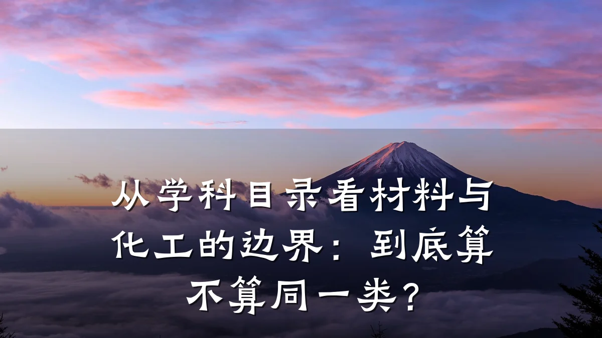 从学科目录看材料与化工的边界：到底算不算同一类？