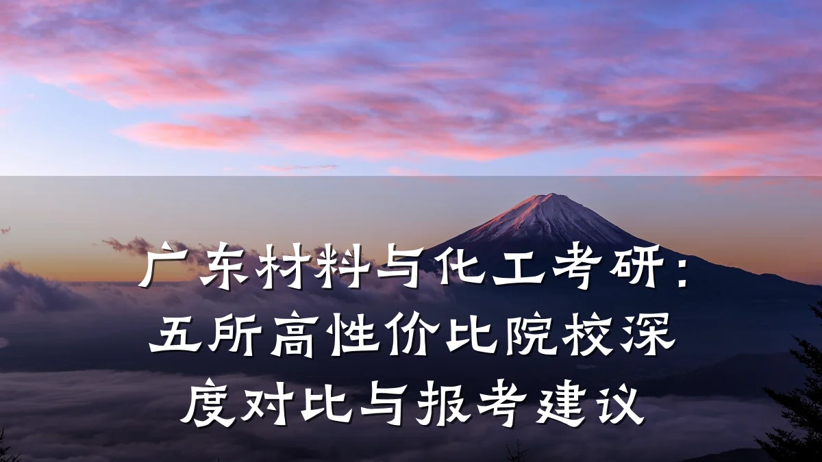 广东材料与化工考研：五所高性价比院校深度对比与报考建议