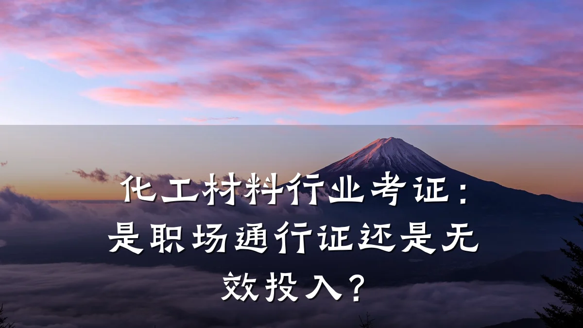 化工材料行业考证：是职场通行证还是无效投入？
