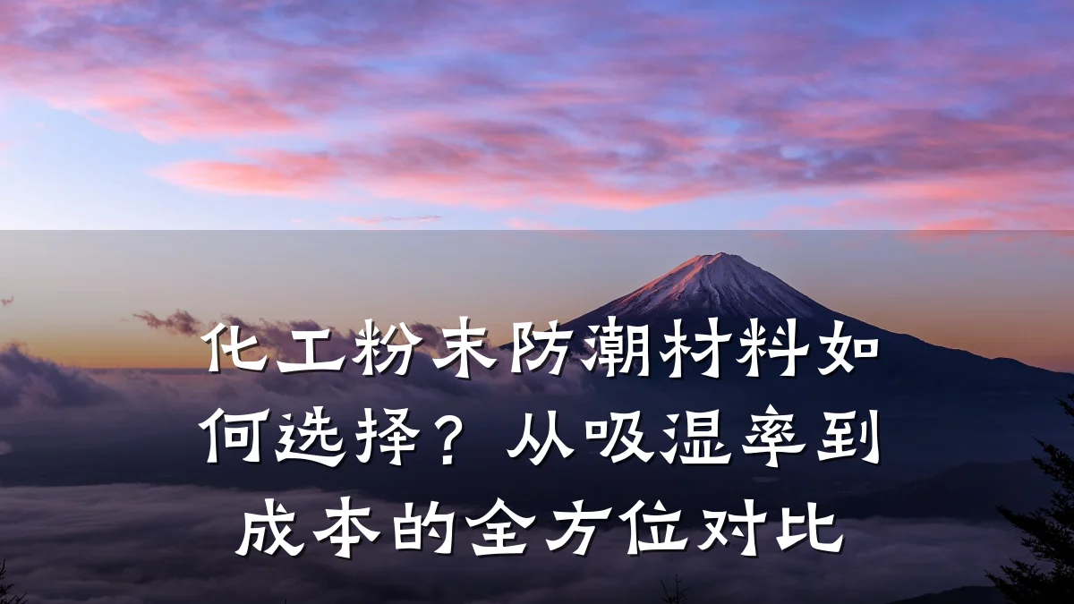 化工粉末防潮材料如何选择？从吸湿率到成本的全方位对比