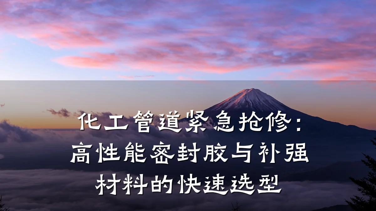 化工管道紧急抢修:高性能密封胶与补强材料的快速选型