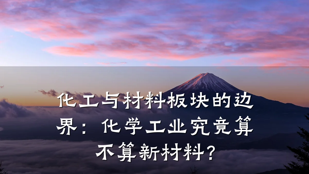 化工与材料板块的边界：化学工业究竟算不算新材料？