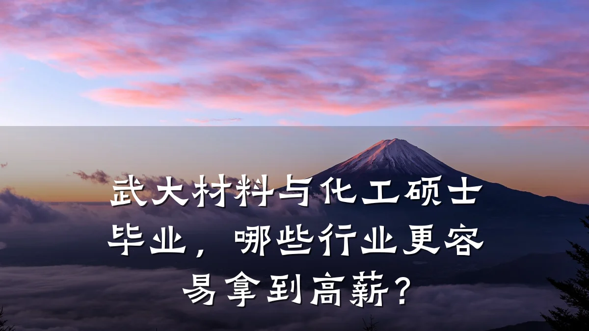 武大材料与化工硕士毕业,哪些行业更容易拿到高薪?