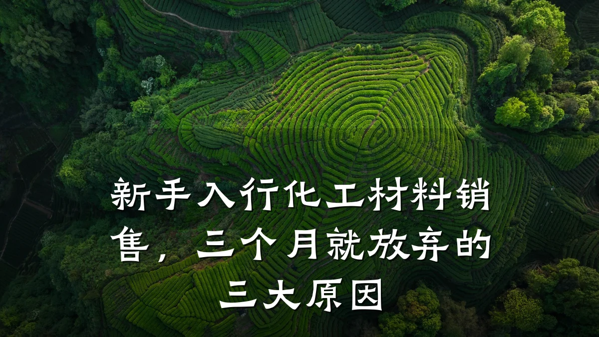 新手入行化工材料销售，三个月就放弃的三大原因