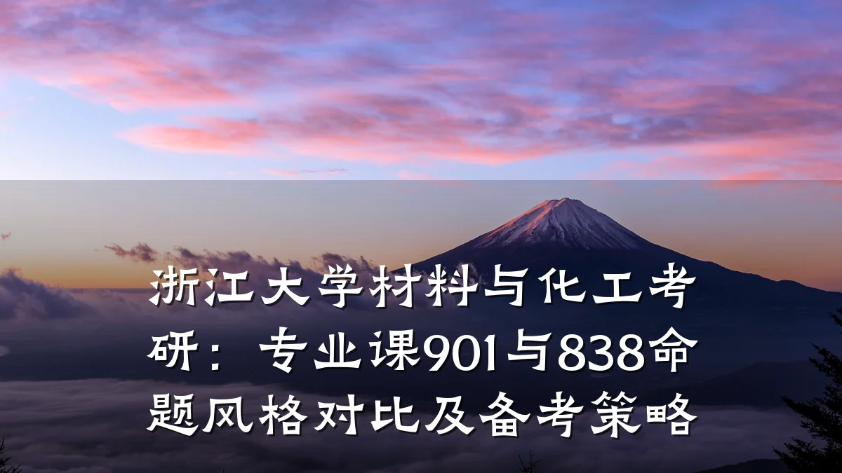 浙江大学材料与化工考研：专业课901与838命题风格对比及备考策略