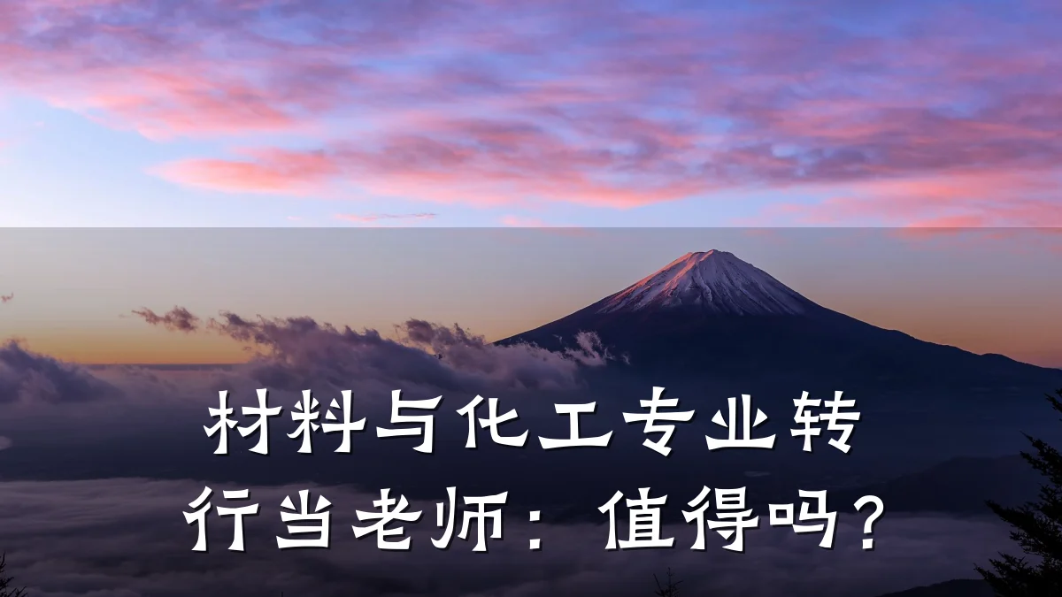 材料与化工专业转行当老师：值得吗？