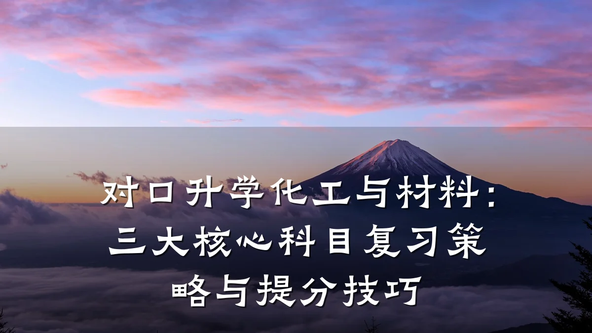 对口升学化工与材料：三大核心科目复习策略与提分技巧