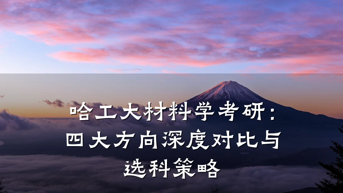哈工大材料学考研：四大方向深度对比与选科策略