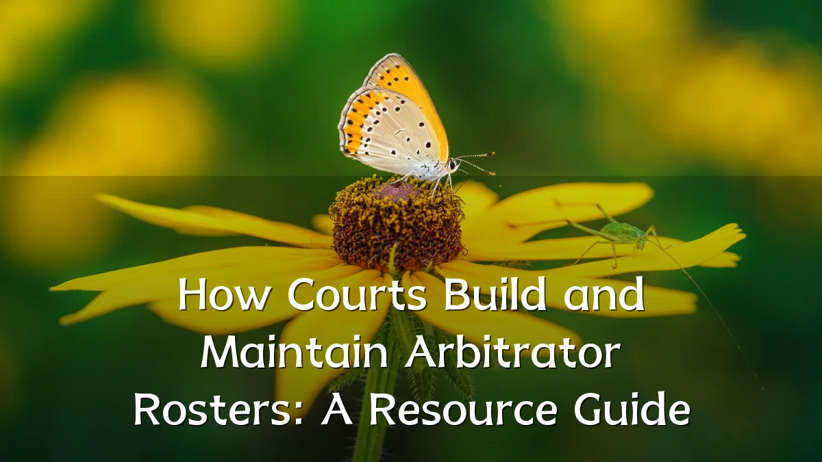 How Courts Build and Maintain Arbitrator Rosters: A Resource Guide
