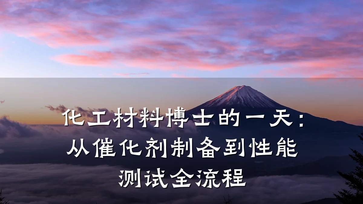 化工材料博士的一天：从催化剂制备到性能测试全流程
