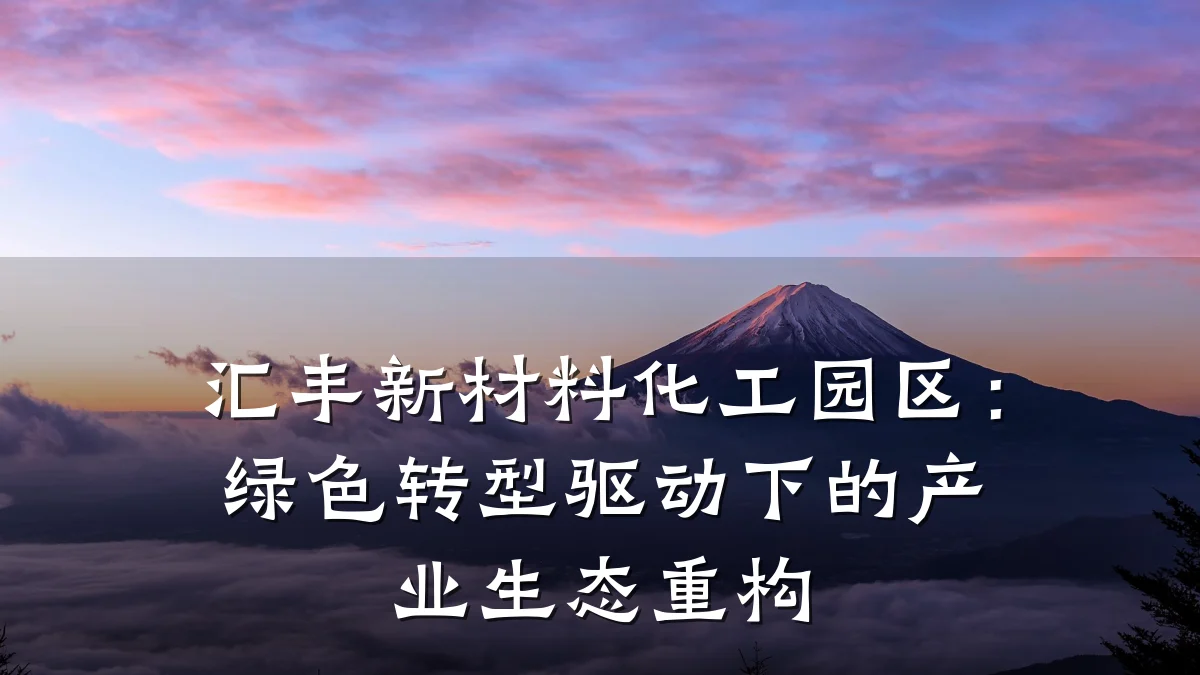 汇丰新材料化工园区:绿色转型驱动下的产业生态重构