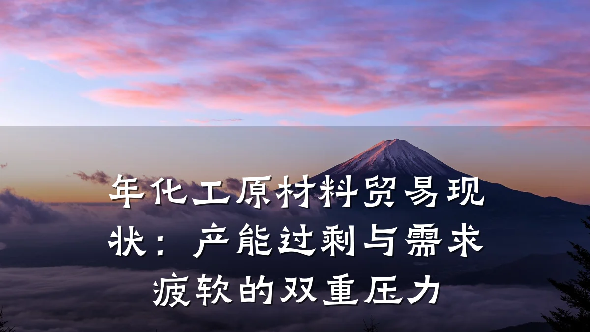 年化工原材料贸易现状:产能过剩与需求疲软的双重压力