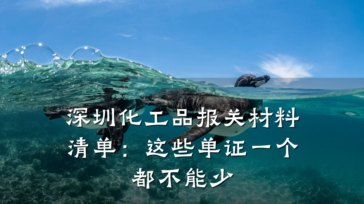 深圳化工品报关材料清单:这些单证一个都不能少