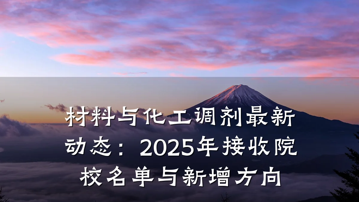 材料与化工调剂最新动态：2025年接收院校名单与新增方向