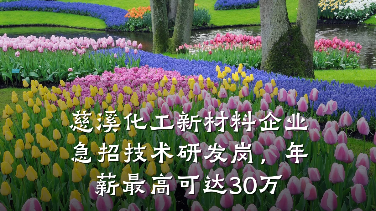 慈溪化工新材料企业急招技术研发岗，年薪最高可达30万