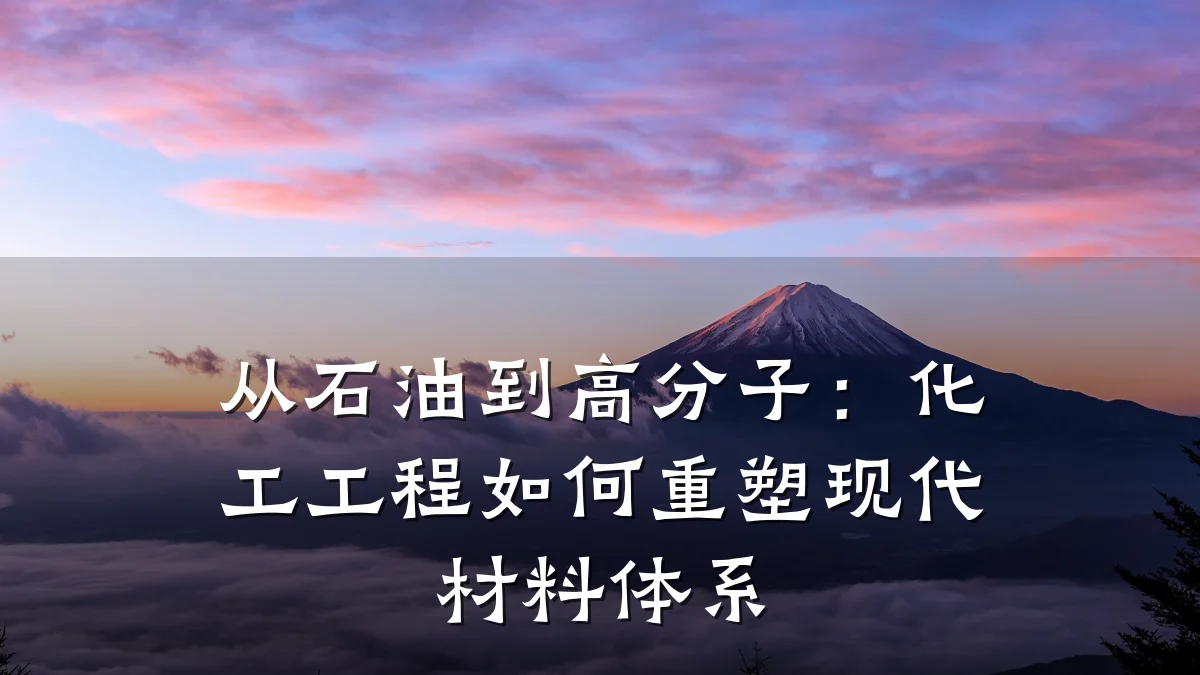 从石油到高分子：化工工程如何重塑现代材料体系