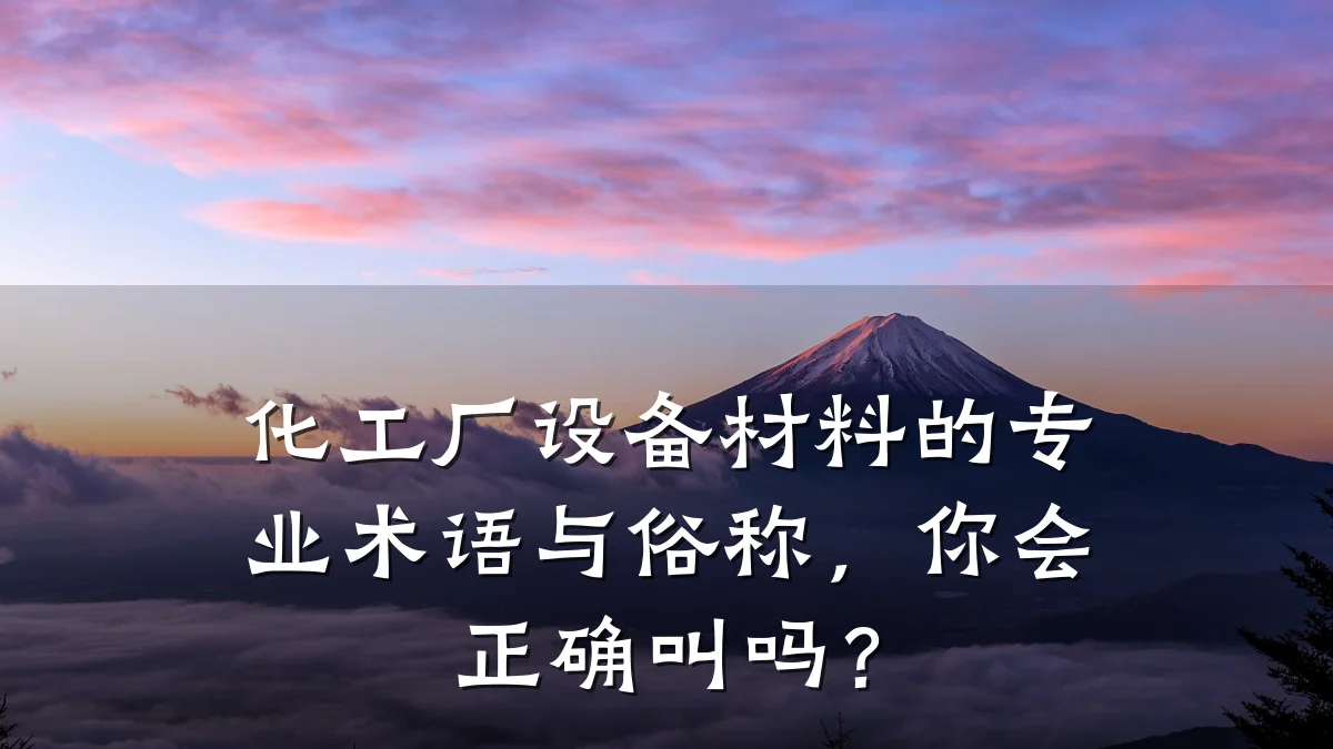 化工厂设备材料的专业术语与俗称，你会正确叫吗？
