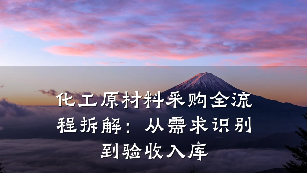 化工原材料采购全流程拆解：从需求识别到验收入库