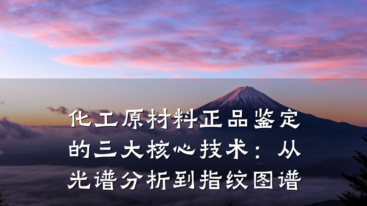化工原材料正品鉴定的三大核心技术:从光谱分析到指纹图谱