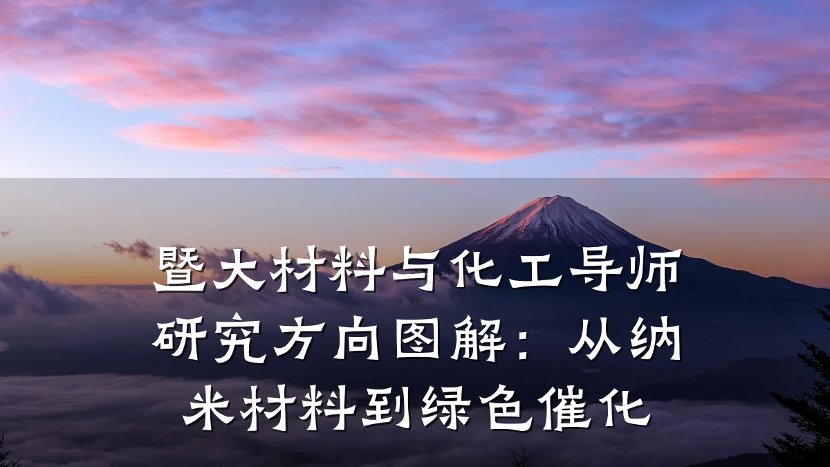 暨大材料与化工导师研究方向图解：从纳米材料到绿色催化