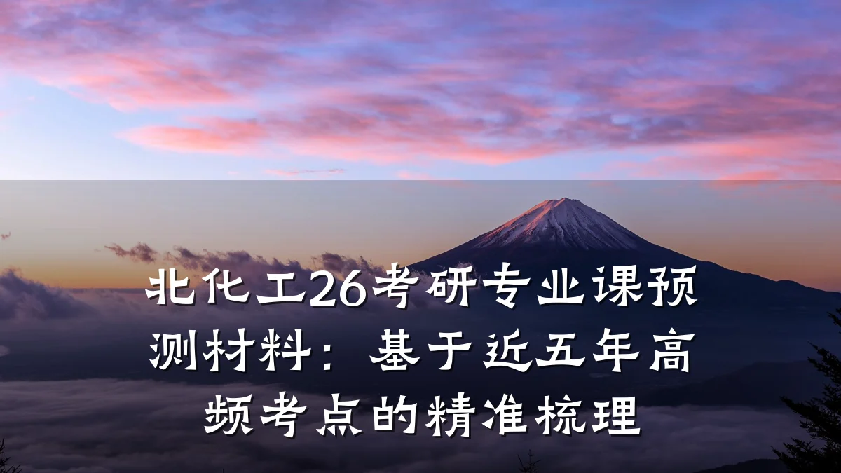 北化工26考研专业课预测材料:基于近五年高频考点的精准梳理