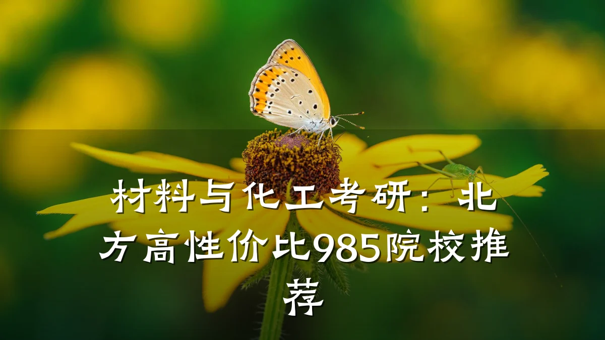 材料与化工考研:北方高性价比985院校推荐