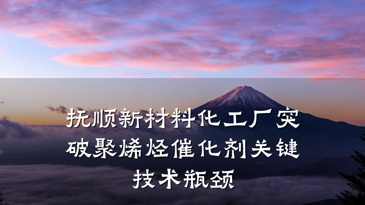 抚顺新材料化工厂突破聚烯烃催化剂关键技术瓶颈