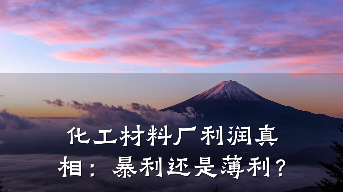 化工材料厂利润真相：暴利还是薄利？