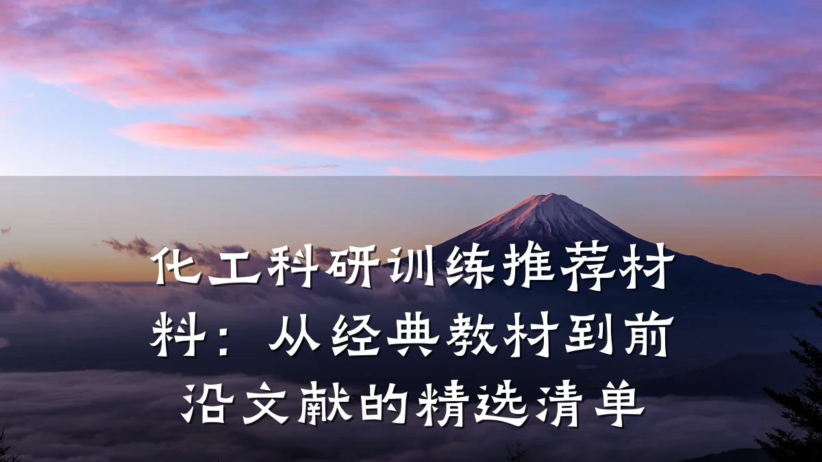 化工科研训练推荐材料：从经典教材到前沿文献的精选清单