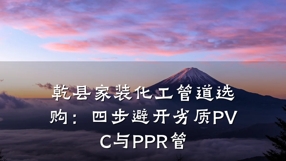 乾县家装化工管道选购：四步避开劣质PVC与PPR管