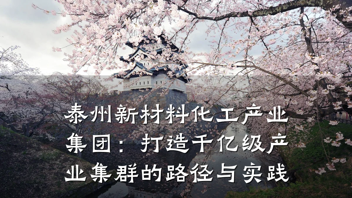 泰州新材料化工产业集团：打造千亿级产业集群的路径与实践