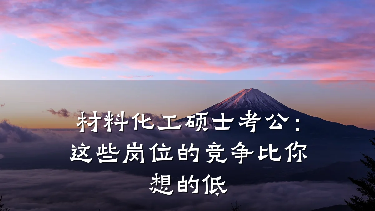 材料化工硕士考公：这些岗位的竞争比你想的低