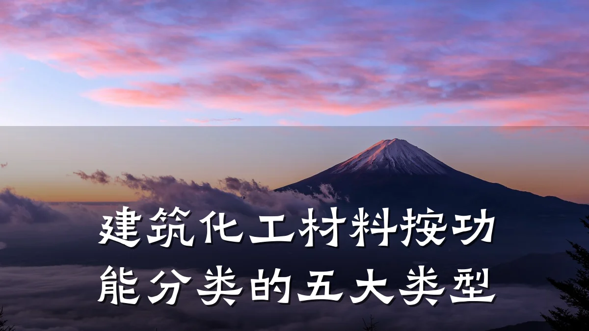 建筑化工材料按功能分类的五大类型
