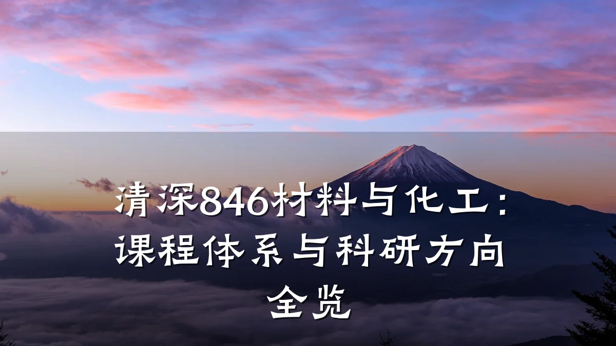 清深846材料与化工：课程体系与科研方向全览