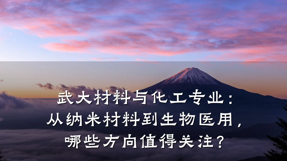 武大材料与化工专业：从纳米材料到生物医用，哪些方向值得关注？