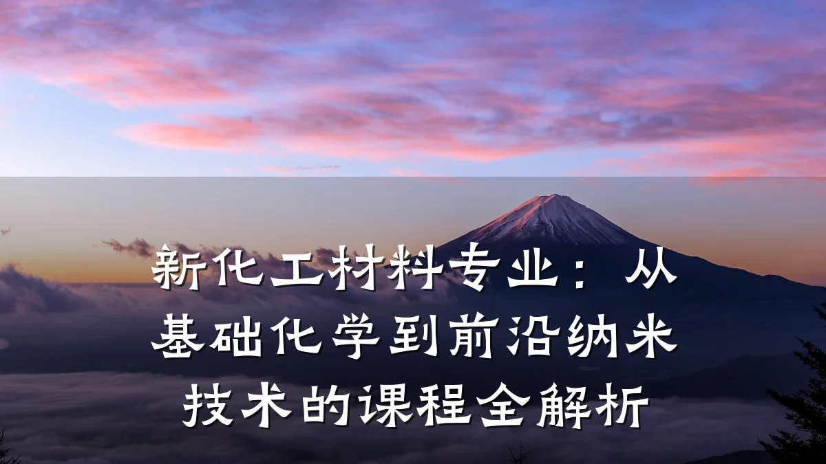 新化工材料专业：从基础化学到前沿纳米技术的课程全解析