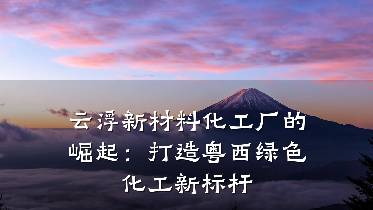 云浮新材料化工厂的崛起：打造粤西绿色化工新标杆