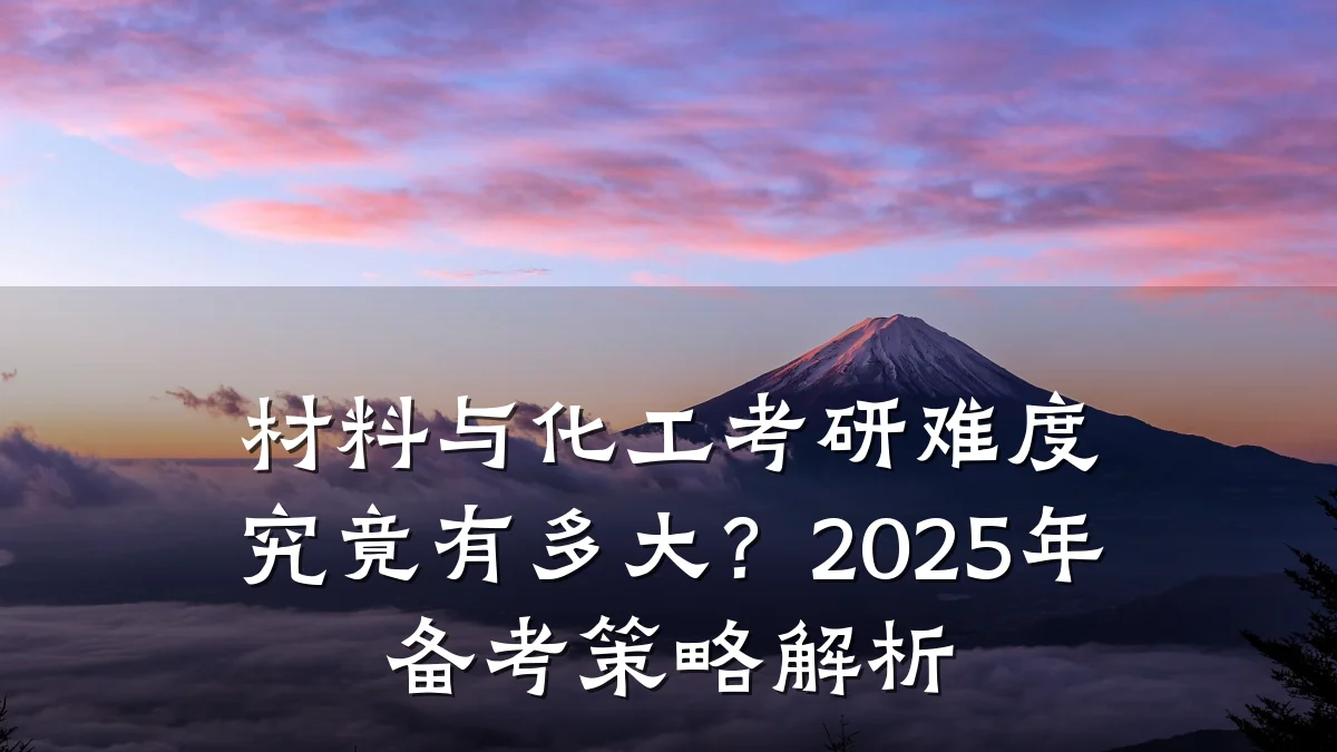 材料与化工考研难度究竟有多大？2025年备考策略解析