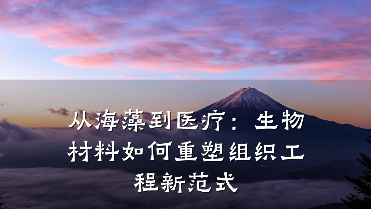 从海藻到医疗：生物材料如何重塑组织工程新范式
